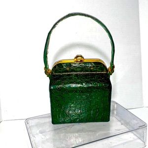 Original Duette by Maycraft of California emerald green VTG crocodile handbag